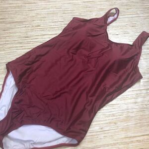 62 Jimilaka womens athletic 1-Pc swimSuit BURGUNDY sz S